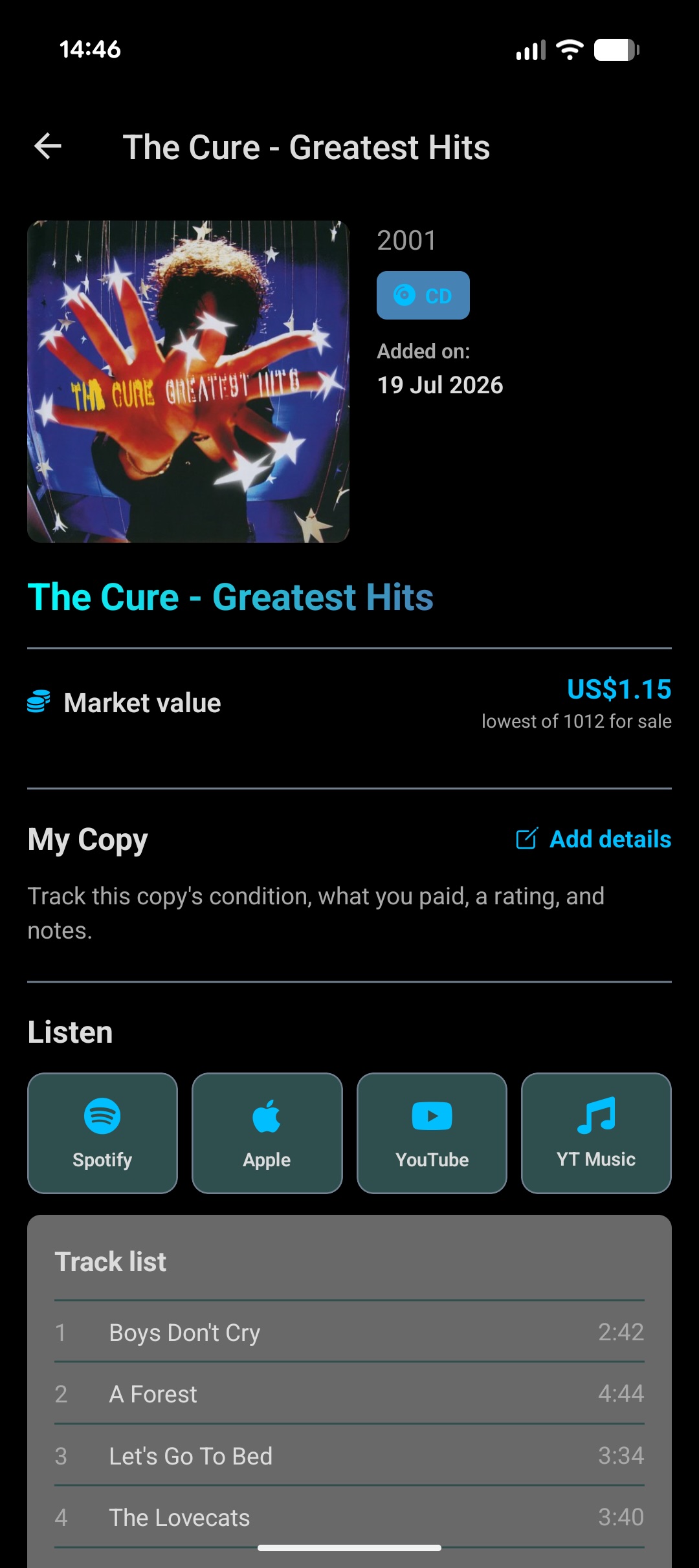 Record Shelf app screenshot 2