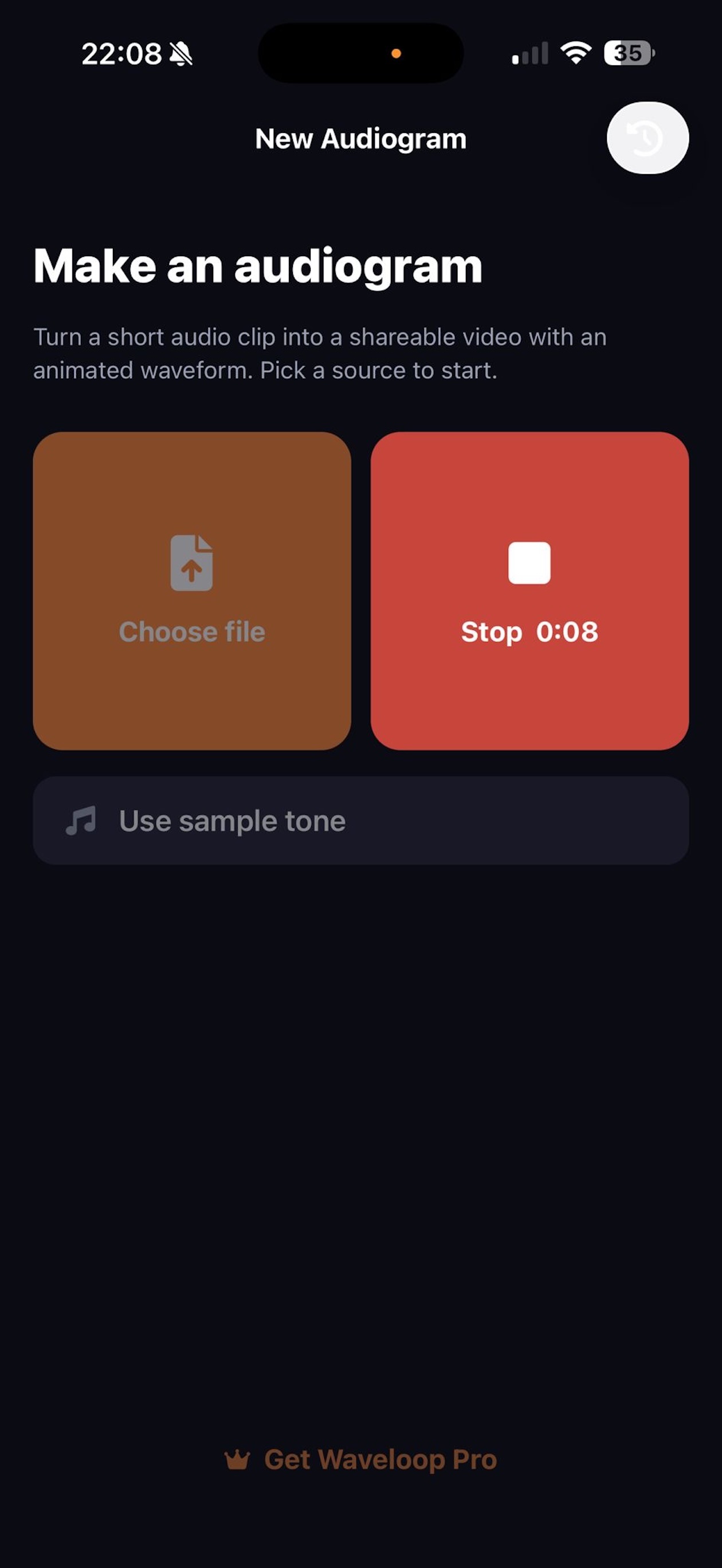 Waveloop app screenshot 1